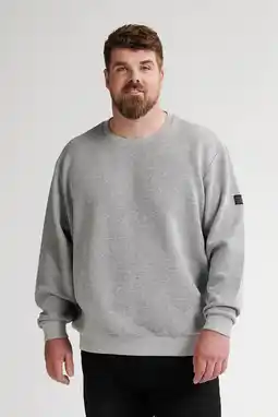Wehkamp Petrol industries Plus Size sweater met textuur lichtgrijs aanbieding