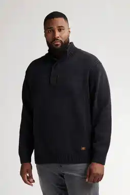 Wehkamp Petrol industries Plus Size trui fijn gebreid zwart aanbieding
