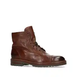 Wehkamp Manfield leren veterboots cognac aanbieding