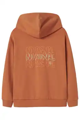 Wehkamp NAME IT KIDS hoodie met backprint bruin aanbieding