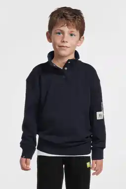Wehkamp Me & My Monkey sweater met opstaande kraag donkerblauw aanbieding
