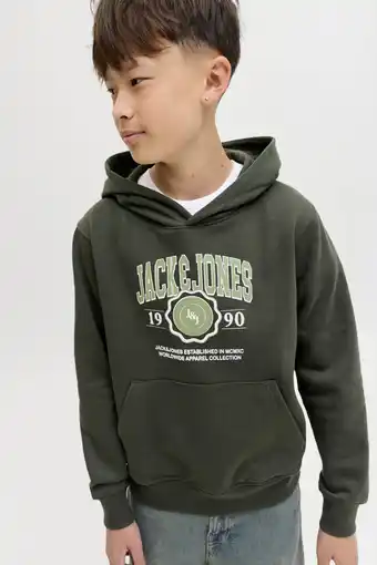 Wehkamp JACK & JONES JUNIOR hoodie donkergroen aanbieding