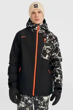 Wehkamp O'Neill ski-jas FWC'Cruz Block zwart/beige/oranje aanbieding