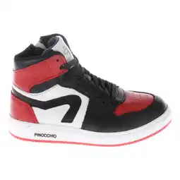Wehkamp Pinocchio leren sneakers rood/zwart/wit aanbieding