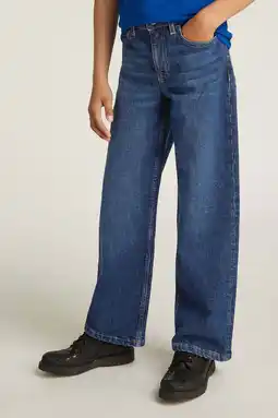 Wehkamp Calvin Klein highwaist wide leg jeans dark blue denim aanbieding
