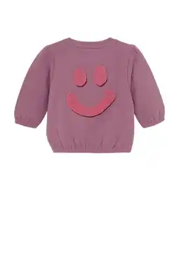 Wehkamp Noppies baby sweater met backprint roze aanbieding