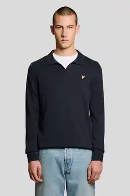 Wehkamp Lyle & Scott trui fijn gebreid donkerblauw aanbieding