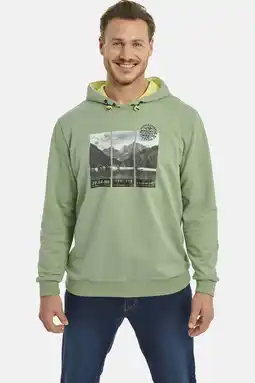 Wehkamp Jan Vanderstorm +FIT Collectie hoodie JIRI Plus Size lichtgroen aanbieding