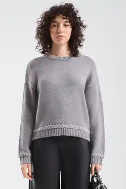 Wehkamp QS gebreide trui grijs aanbieding