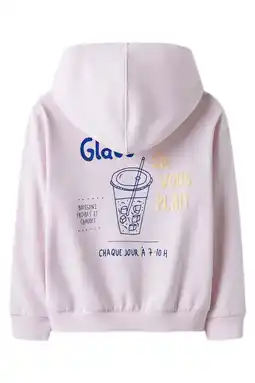 Wehkamp NAME IT KIDS hoodie met backprint roze aanbieding