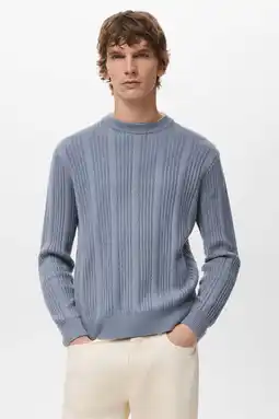 Wehkamp Mango Man trui gebreid blauw aanbieding