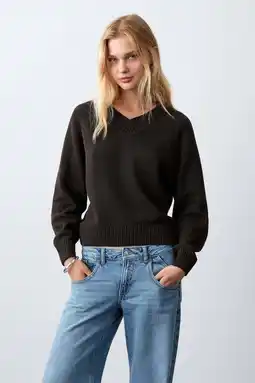 Wehkamp MANGO TEEN trui donkerbruin gebreid aanbieding