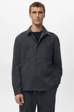 Wehkamp Mango Man Regular casual overhemd grijs aanbieding