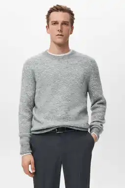 Wehkamp Mango Man trui met wol gebreid grijs aanbieding