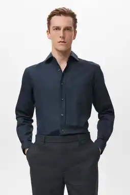 Wehkamp Mango Man slim zakelijk overhemd blauw aanbieding