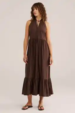 Wehkamp WE Fashion maxi jurk bruin aanbieding