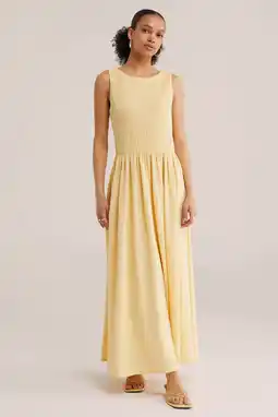 Wehkamp WE Fashion maxi jurk lichtgeel aanbieding