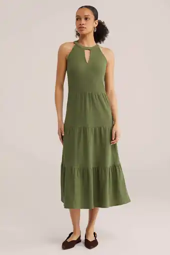 Wehkamp WE Fashion A-lijn jurk olijfgroen aanbieding