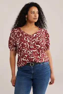 Wehkamp WE Fashion Curve top donkerrood aanbieding