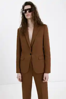 Wehkamp Mango straight regularwaist broek met linnen bruin aanbieding