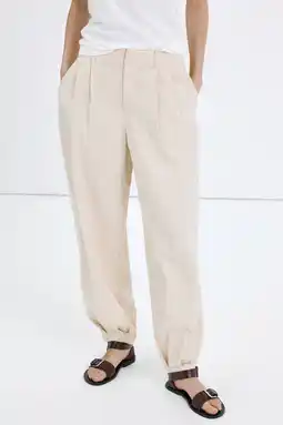 Wehkamp Mango barrel regularwaist broek beige aanbieding