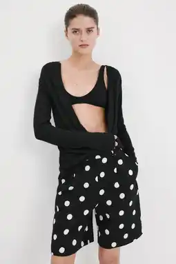Wehkamp Mango regularwaist bermuda short met stippen zwart aanbieding