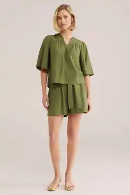 Wehkamp WE Fashion wide leg regularwaist casual short groen aanbieding