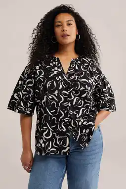 Wehkamp WE Fashion Curve blouse zwart aanbieding