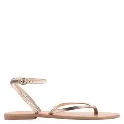 Wehkamp Mango leren sandalen - goud aanbieding