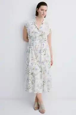 Wehkamp Mango gebloemde blousejurk ecru aanbieding