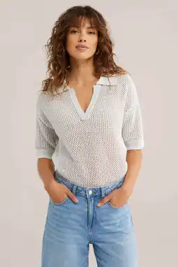 Wehkamp WE Fashion gebreide top crochet wit aanbieding