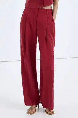 Wehkamp Mango straight regularwaist broek rood aanbieding