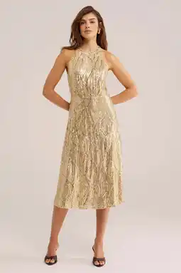 Wehkamp WE Fashion cocktailjurk met pailletten goud aanbieding