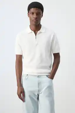 Wehkamp Mango Man regular fit polo - ecru aanbieding