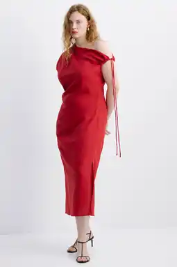 Wehkamp Mango midi jurk rood aanbieding