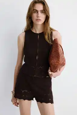 Wehkamp Mango top gehaakt bruin aanbieding