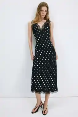 Wehkamp Mango zomerjurk met stippen zwart aanbieding