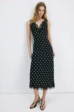 Wehkamp Mango zomerjurk met stippen zwart aanbieding