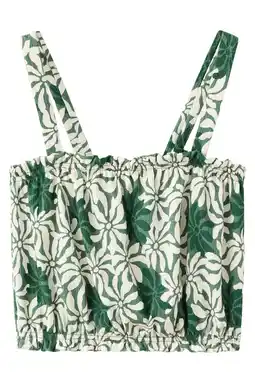 Wehkamp Mango Kids gebloemde mouwloze top groen aanbieding