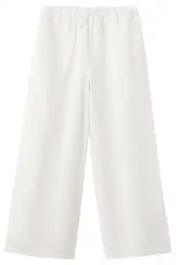 Wehkamp Mango Kids casual broek met linnen wit aanbieding