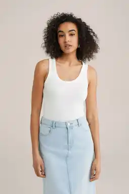 Wehkamp WE Fashion mouwloze top wit aanbieding