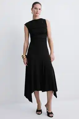 Wehkamp Mango midi jurk zwart aanbieding