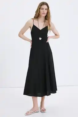 Wehkamp Mango linnen maxi jurk zwart aanbieding