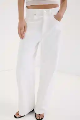 Wehkamp Mango lowwaist wide leg jeans ecru aanbieding