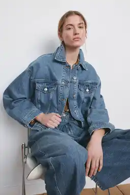 Wehkamp Mango spijkerjas medium blue denim aanbieding