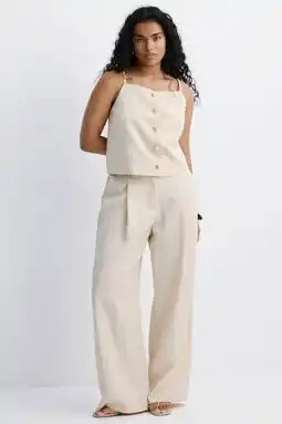 Wehkamp Mango straight regularwaist broek zand aanbieding