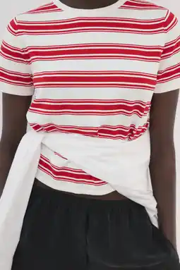 Wehkamp Mango gestreept T-shirt rood aanbieding