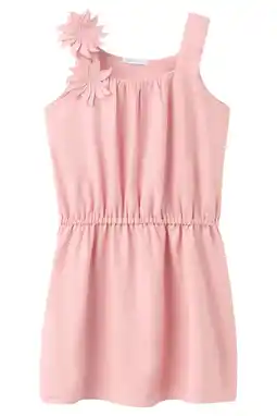 Wehkamp Mango Kids linnen korte jurk roze aanbieding