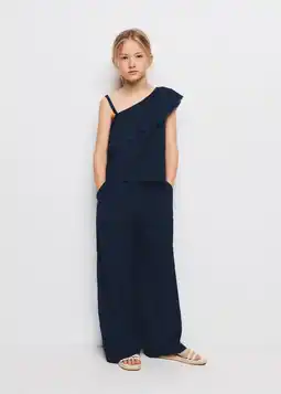 Wehkamp Mango Kids one shoulder top donkerblauw aanbieding