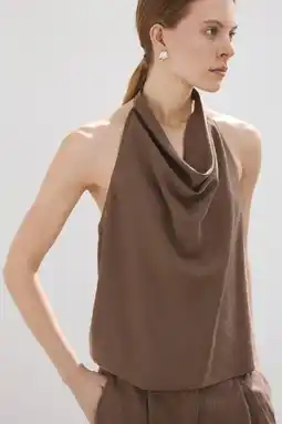 Wehkamp Mango haltertop bruin aanbieding